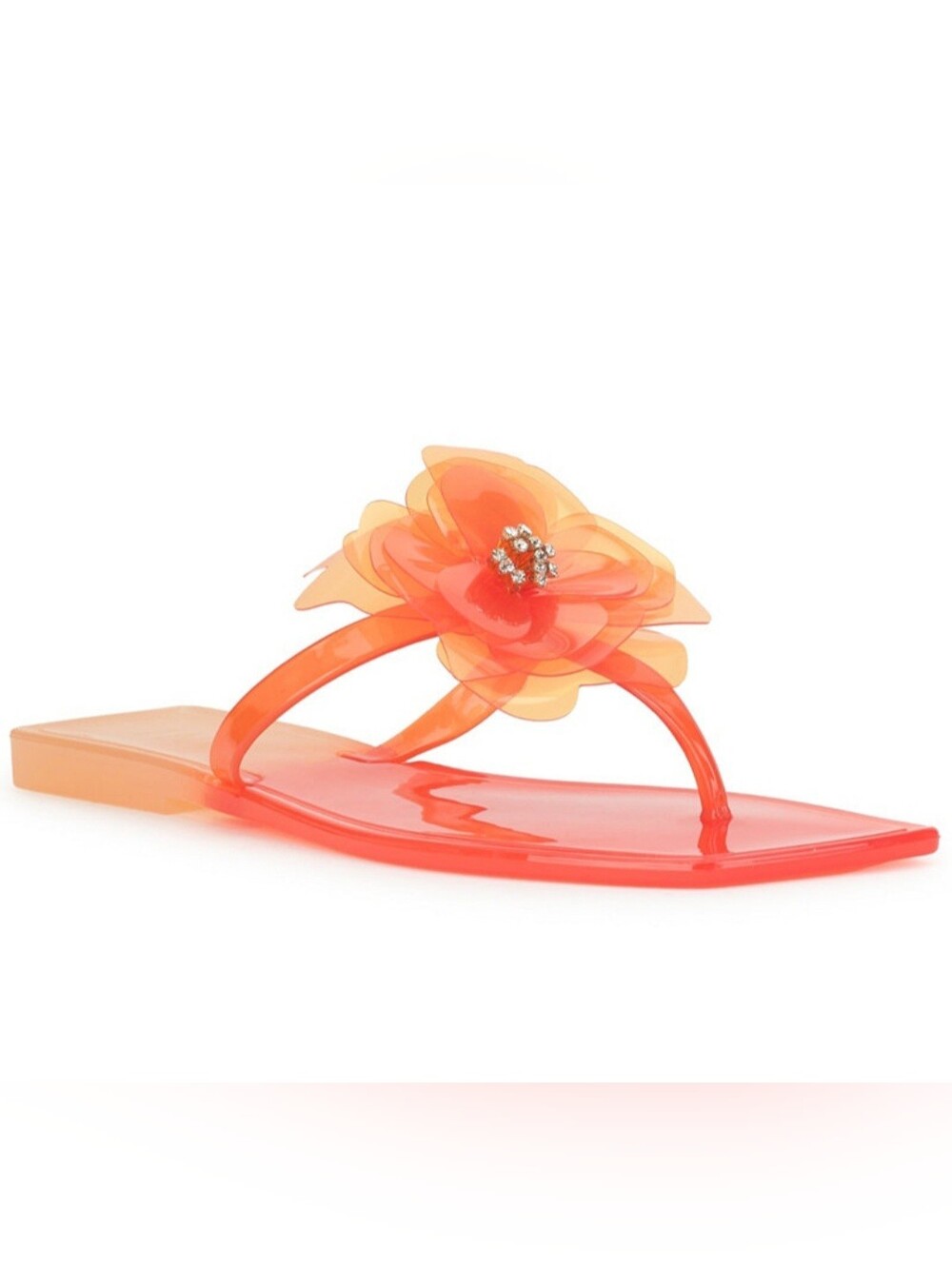 Womens Yeira Flower Jelly Flat Sandals NWOB